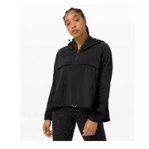 Lululemon Seek Vistas Black Hooded 1/2 Zip Pullover Jacket, L/XL